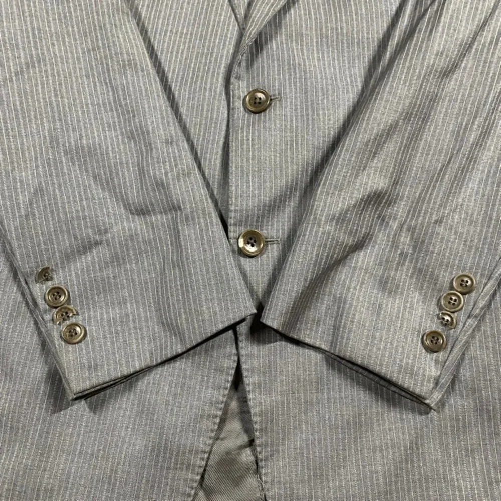 Brooks Brothers 1818 Regent Blazer Mens 45L Grey Pinstripe Wool Made in Italy